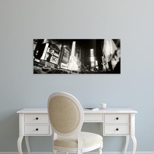 Easy Art Prints Panoramic Images's 'Buildings lit up at night, Times Square, Manhattan, New York City, New York' Canvas Art