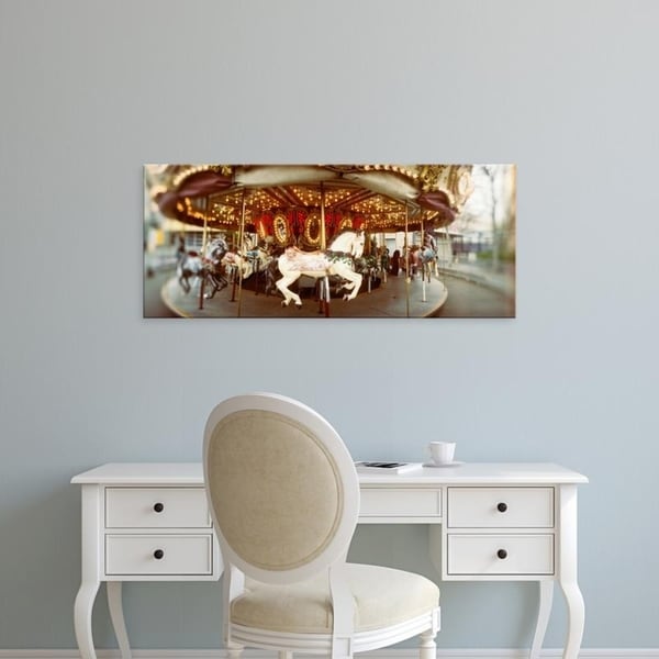 Easy Art Prints Panoramic Images's 'Carousel horses in an amusement park, Queen Anne Hill, Seattle, Washington' Canvas Art