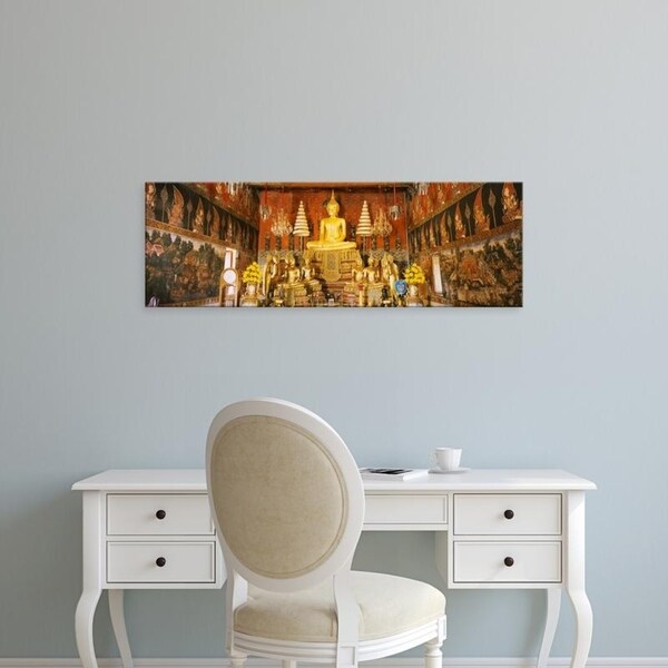 Easy Art Prints Panoramic Images's 'Interiors of a temple, Wat Suwandararam, Ayuthaya, Thailand' Premium Canvas Art
