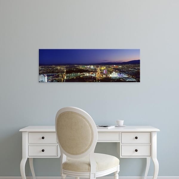Easy Art Prints Panoramic Images's 'Cityscape at night, The Strip, Las Vegas, Nevada, USA' Premium Canvas Art