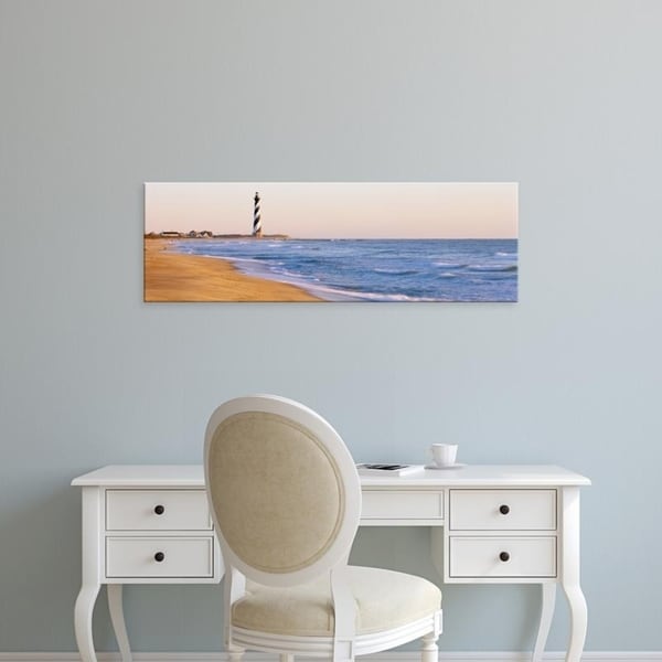 Easy Art Prints Panoramic Images's 'Lighthouse on the beach, Cape Hatteras Light, Hatteras Island, North Carolina' Canvas Art