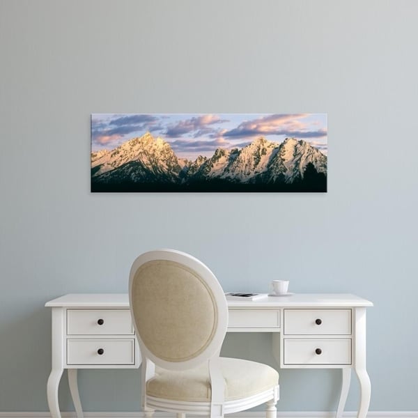 Easy Art Prints Panoramic Images's 'Spring sunrise alpenglow, Teton Range, Grand Teton National Park, Wyoming' Canvas Art