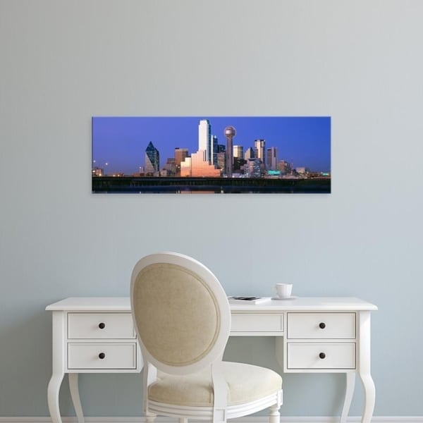 Easy Art Prints Panoramic Images's 'Night, Cityscape, Dallas, Texas, USA' Premium Canvas Art