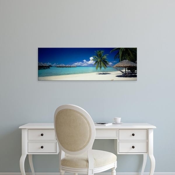 Easy Art Prints Panoramic Images's 'Palm Trees Moana Beach Bora Bora Island' Premium Canvas Art