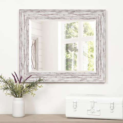 Gallery Solutions 16 x 20 Scoop Framed Beveled Wall Accent Mirror