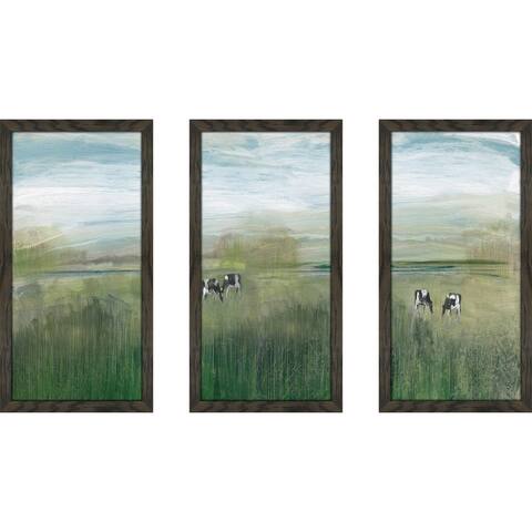 "Grazing In Shandelee" by Susan Jill Print on Acrylic Set of 3 - Green