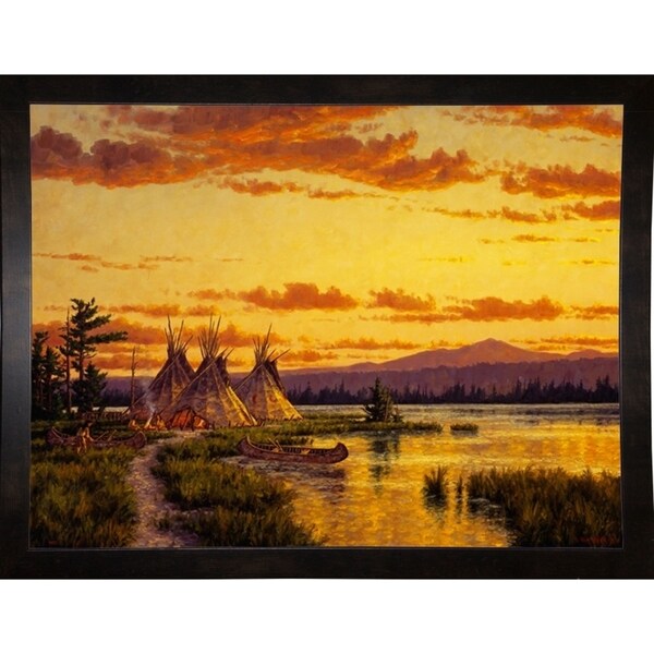 Northern Blackfoot Hunters Camp-RANVAN64835 Print 24"x32" by Randy Van Beek