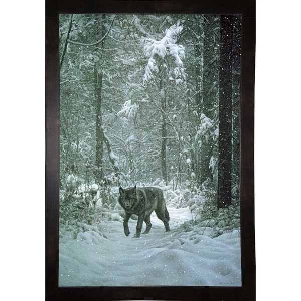 Winter Encounter - Wolf-RONPAR10360 Print 35.75"x24" by Ron Parker