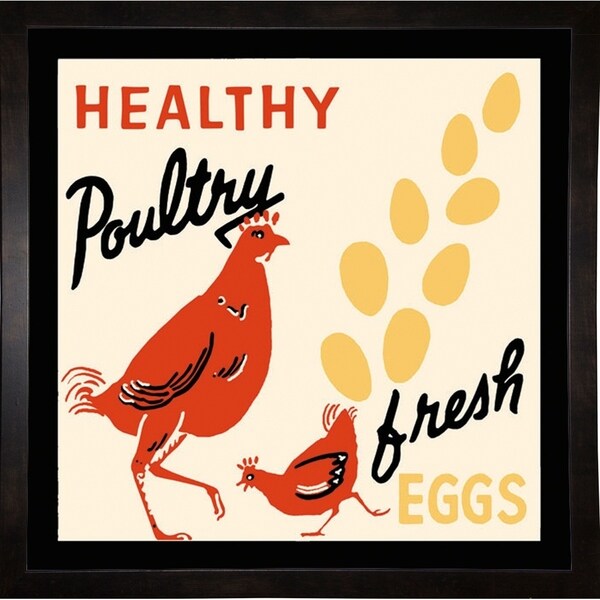 Healthy Poultry-Fresh Eggs-RETSER90409 Print 26.75"x26.75" by Retro Series