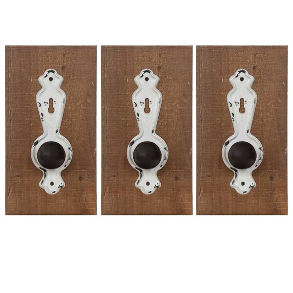 Shop Gallery Solutions Rustic 3 Piece Door Knob Wall Hook Hanger
