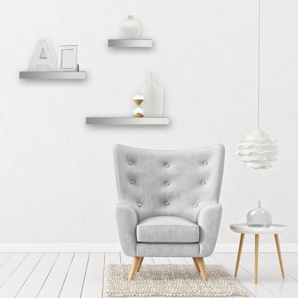 Gallery Solutions Mirrored Floating Shelf Ledge Set On Sale Overstock