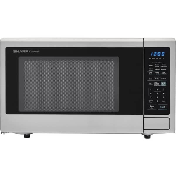 slide 1 of 5, Sharp Carousel 1.8 Cu. Ft. 1100W Countertop Microwave Oven in Stainless Steel (ISTA 6 Packaging)