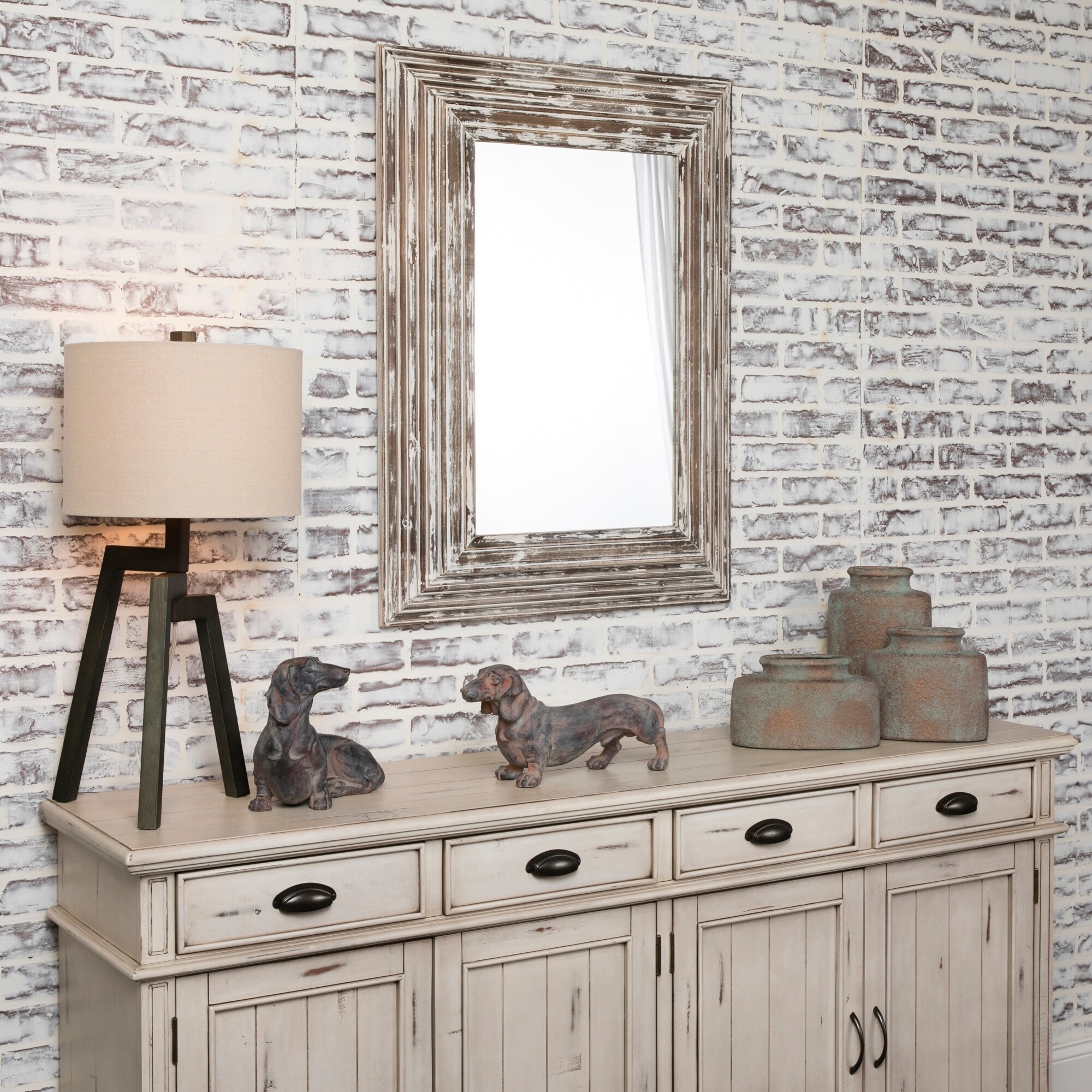 Shop Vonn White Washed Horizontal And Vertical Decorative Wall