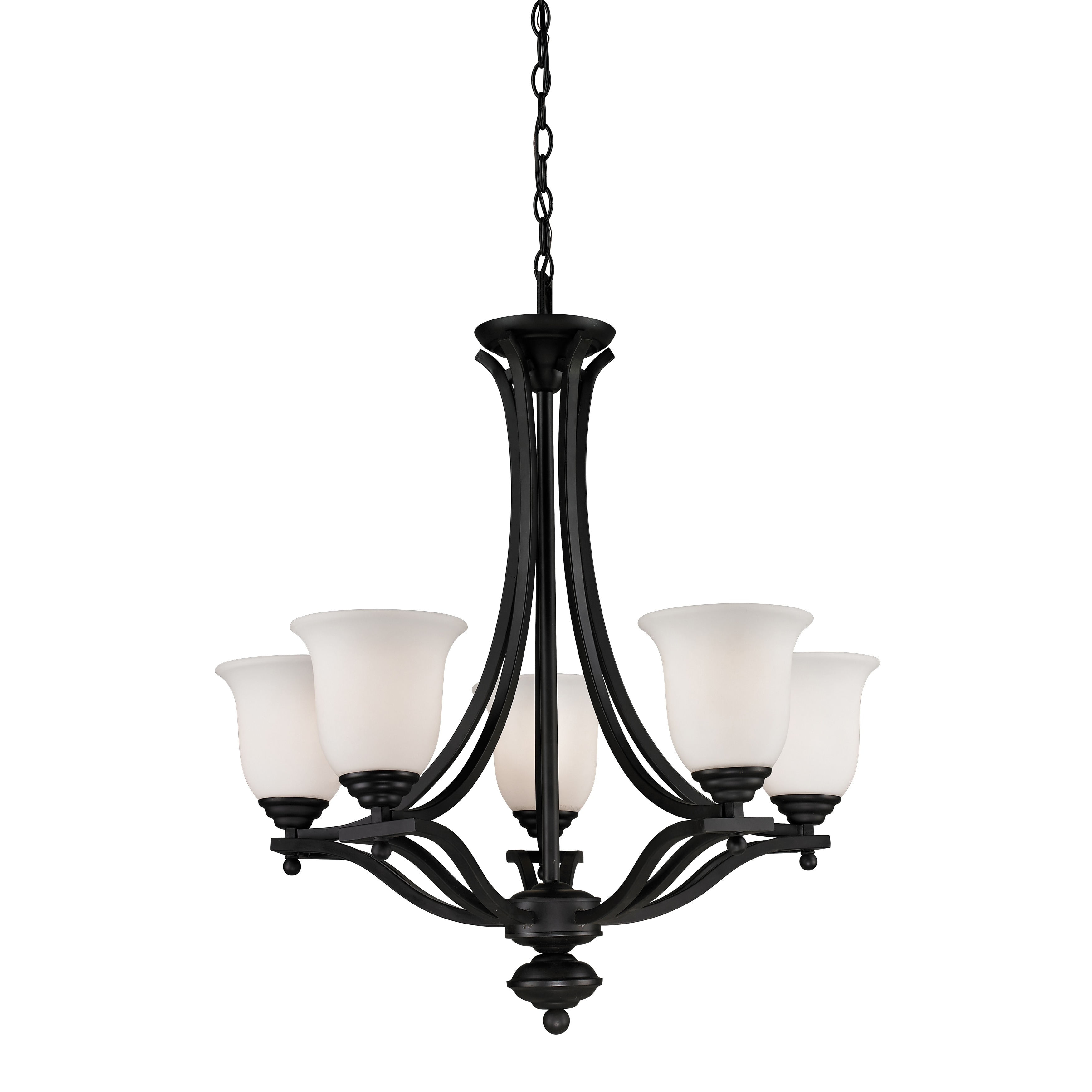 Lagoon Matte Black 5-light Chandelier - Chandeliers For Bedrooms by Overstock.com