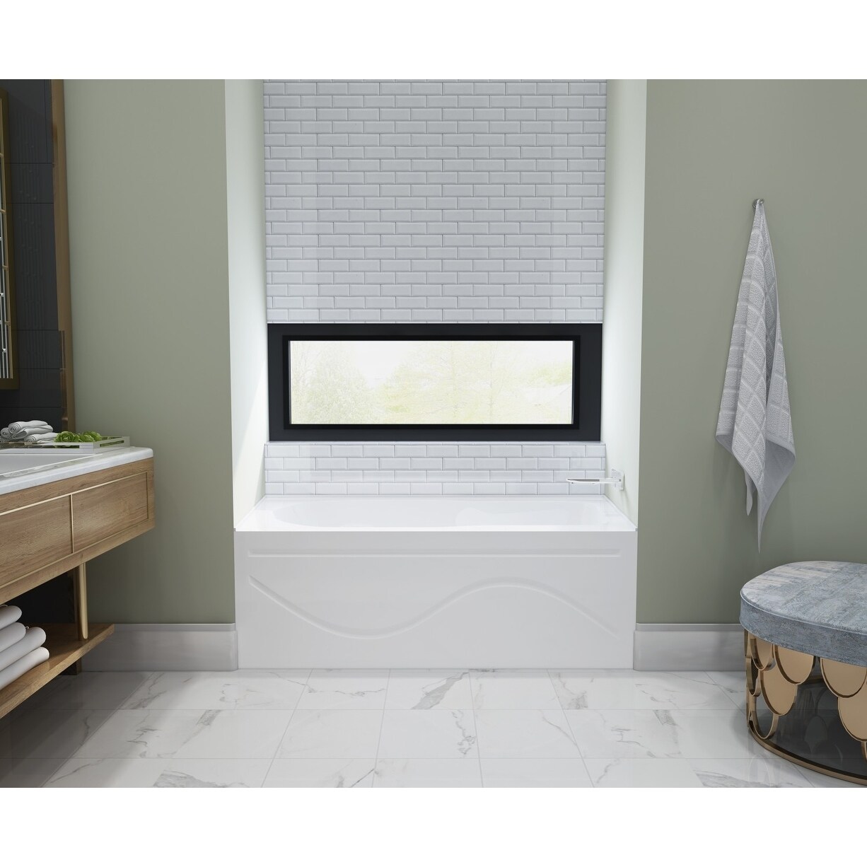 60 X 30 Inches Acrylic Deep Soak Alcove Bathtub White Acrylic Deep Soak Alcove Bathtub