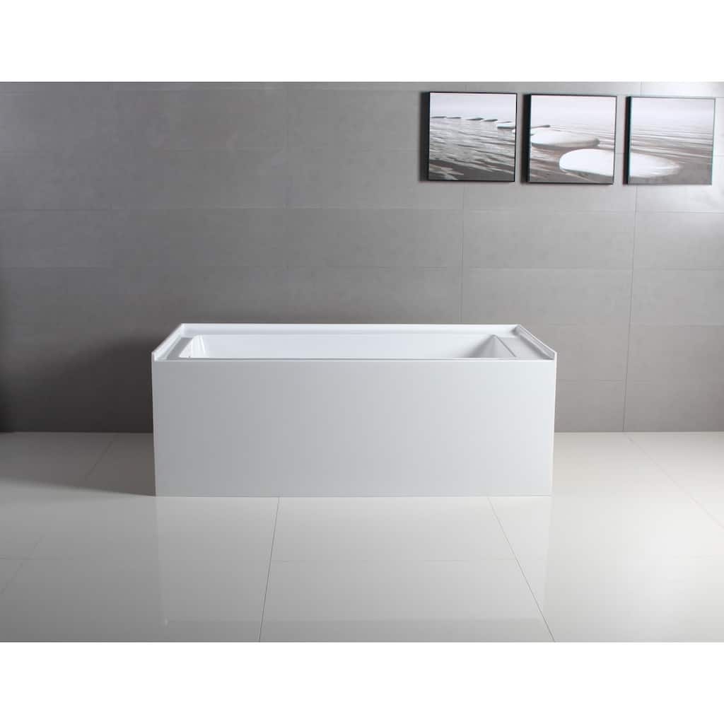 Kingston Brass 60 x 32 inches Acrylic Deep Soak Alcove Bathtub - White