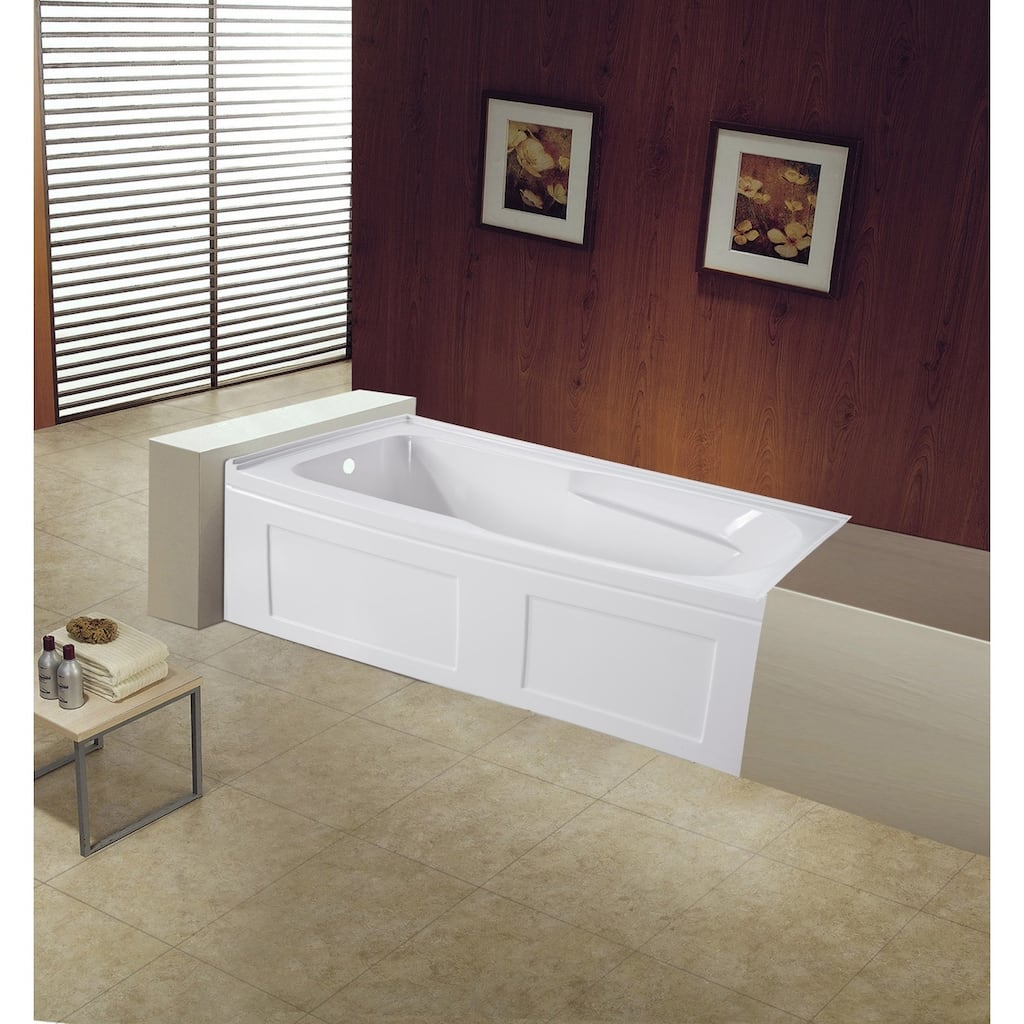 Kingston Brass 60 x 32 inches Acrylic Deep Soak Alcove Bathtub - White