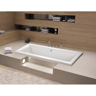 67 x 28 inches Drop-in Acrylic Bathtub - Center - White