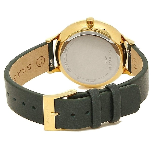 anita green leather stone watch