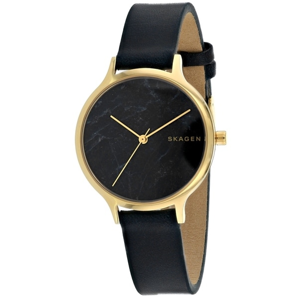 anita green leather stone watch