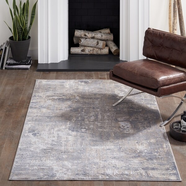 Momeni Dalston Machine Made Polyester and Polypropylene Grey Runner - 2'3" x 7'6" Runner