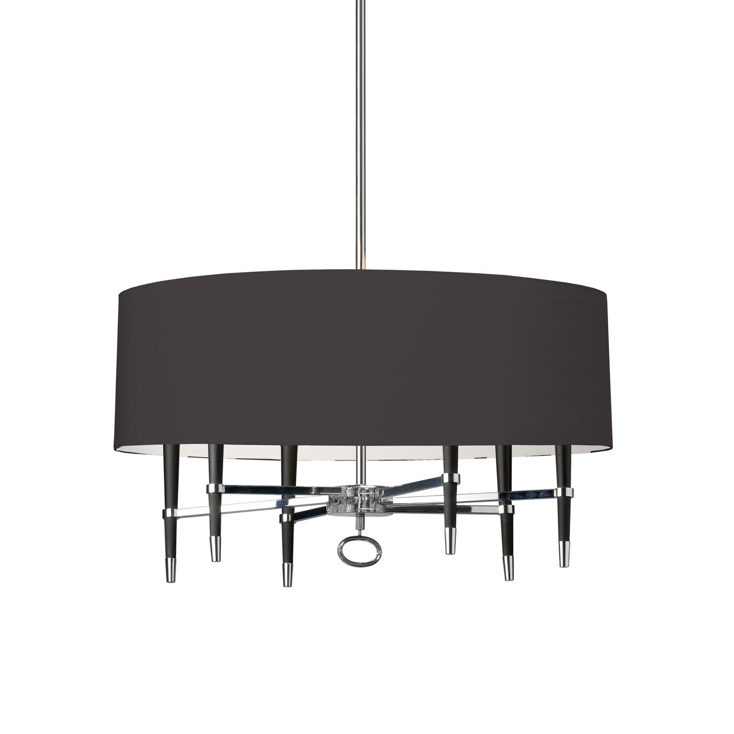 6LT Incandescent Chandelier, PC w/ Blk Shade - Chandeliers For Bedrooms by Overstock.com