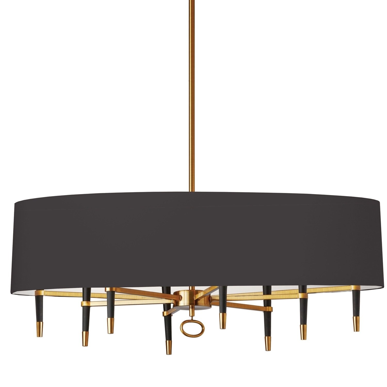 8LT Incandescent Horizontal Chand, VB, Blk Shade - Chandeliers For Bedrooms by Overstock.com