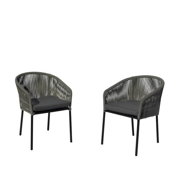 Shop Courtyard Casual Osborne Black Aluminum Outdoor Dining Chairs