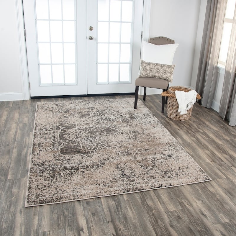 Alora Decor Venice Ivory, Beige, and Brown Abstract Rug