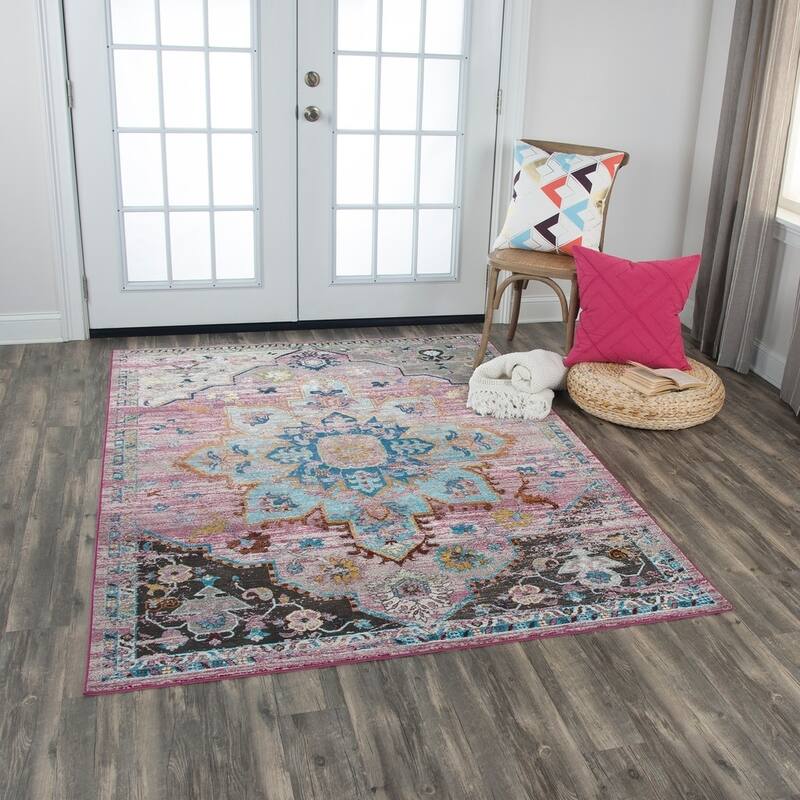 Morocco Collection Pink Medallion Rug