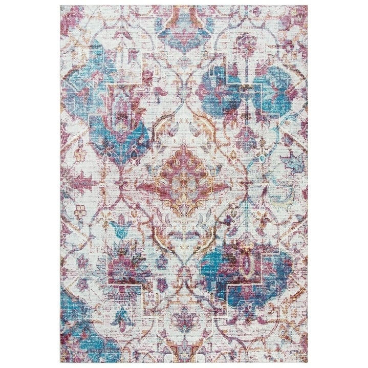 Alora Decor Morocco Collection Blue Damask Rug