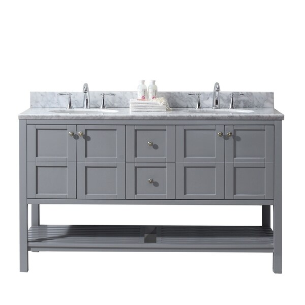 Winterfell 60" Double Bathroom Vanity Set in Grey
