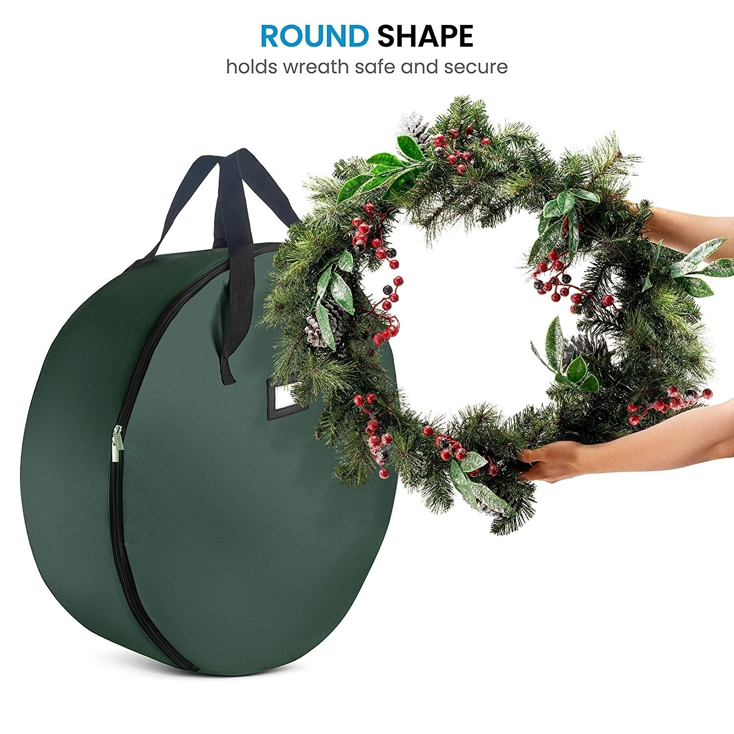 24 inch Christmas Wreath Storage Bag,Durable 600D Oxford Heavy Duty