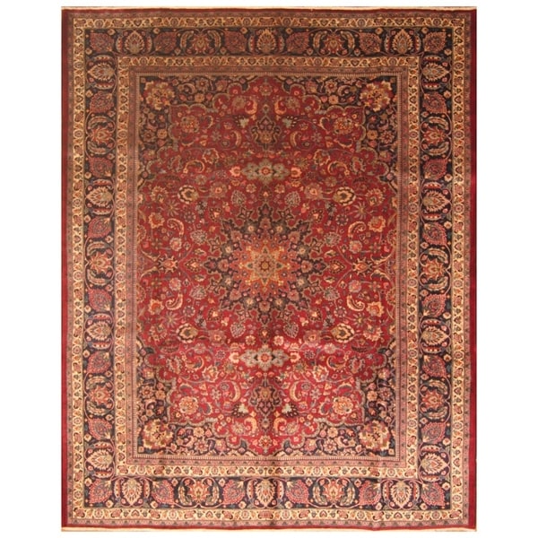 Handmade Mashad Wool Rug (Iran) - 10' x 12'6