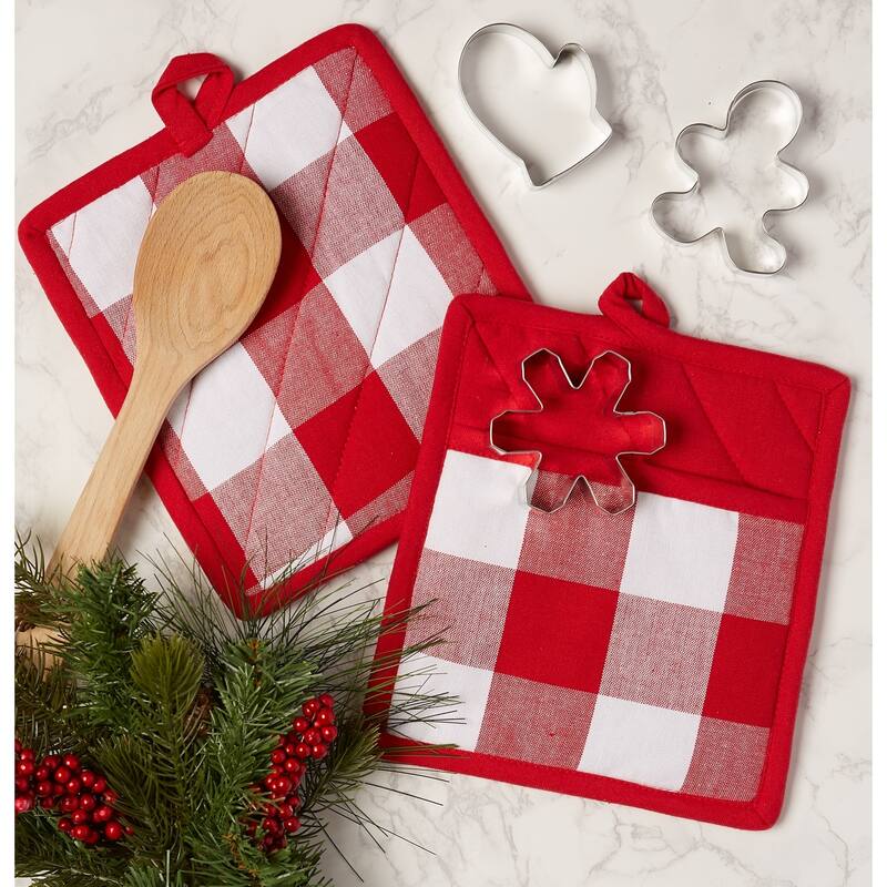 DII Buffalo Check Kitchen Potholder Set (Set of 2)