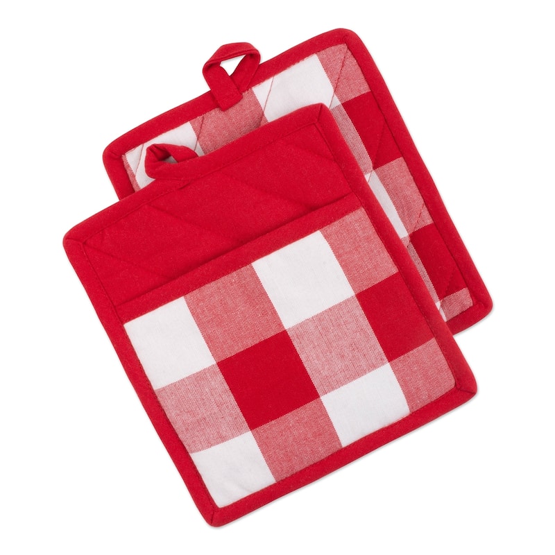 DII Buffalo Check Kitchen Potholder Set (Set of 2)
