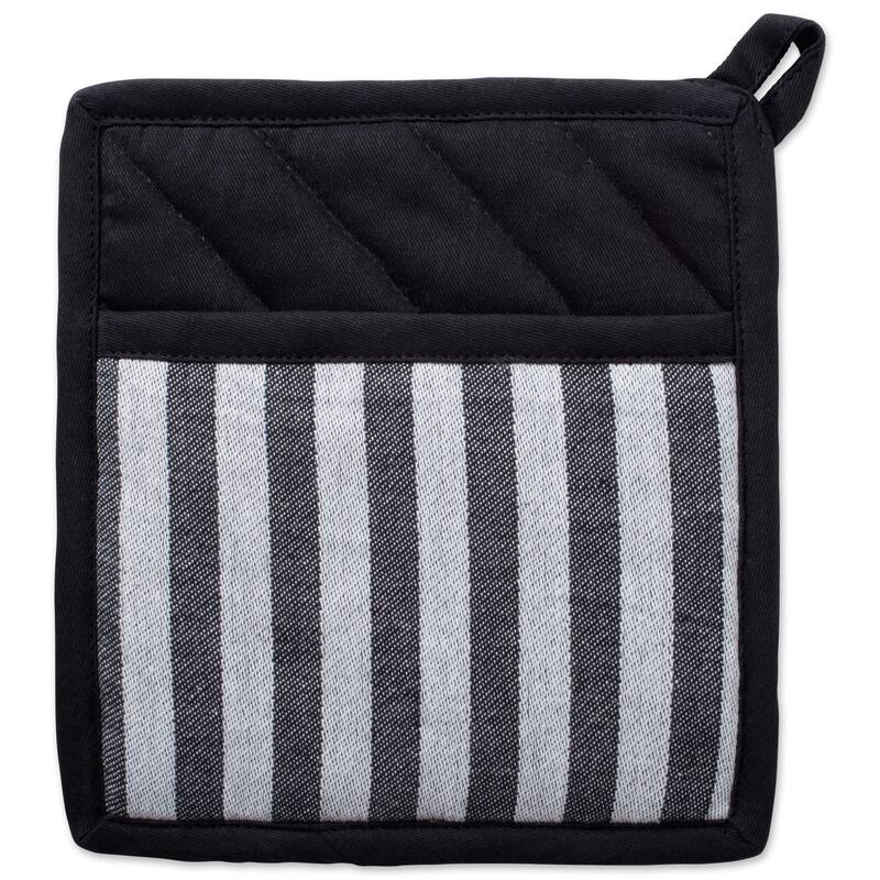 DII Black And White Kitchen Potholder Set (Set of 2)