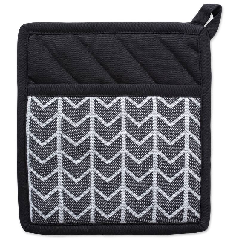DII Black And White Kitchen Potholder Set (Set of 2)