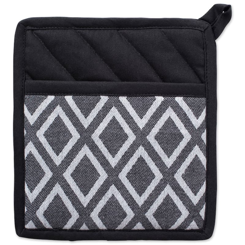 DII Black And White Kitchen Potholder Set (Set of 2)