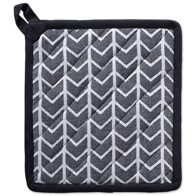 DII Black And White Kitchen Potholder Set (Set of 2)