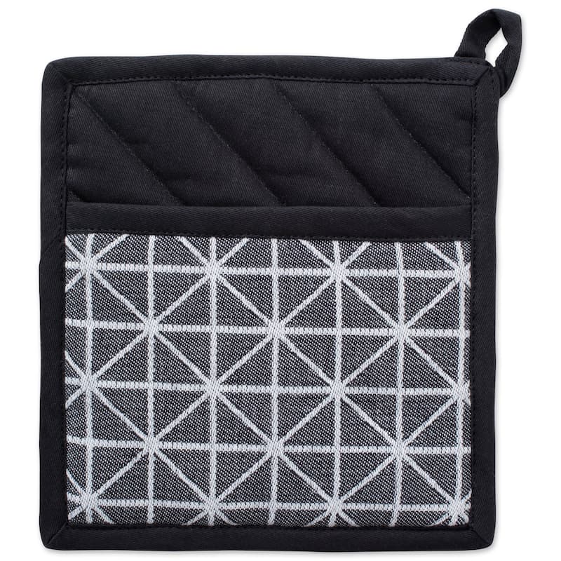 DII Black And White Kitchen Potholder Set (Set of 2)