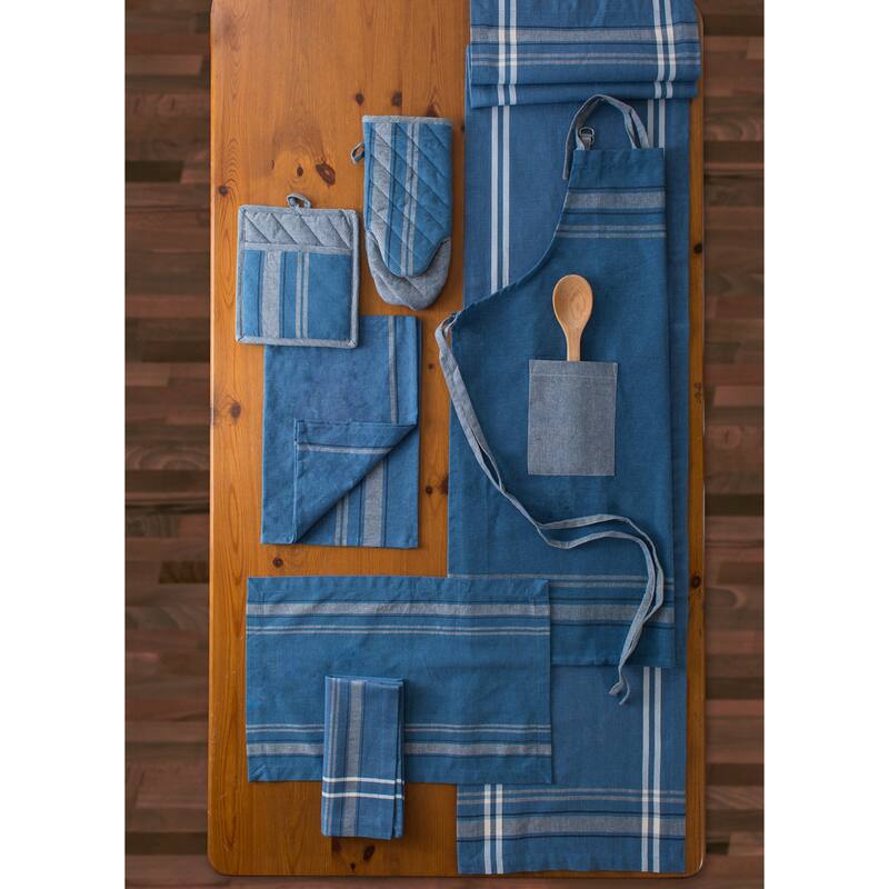 DII French Stripe Kitchen Potholder Set (Set of 2)