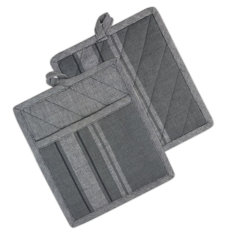 DII French Stripe Kitchen Potholder Set (Set of 2)