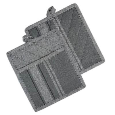 DII French Stripe Kitchen Potholder Set (Set of 2)