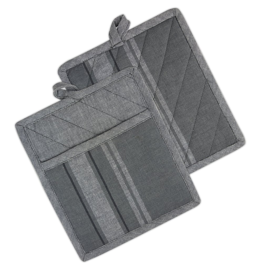DII French Stripe Kitchen Potholder Set (Set of 2)