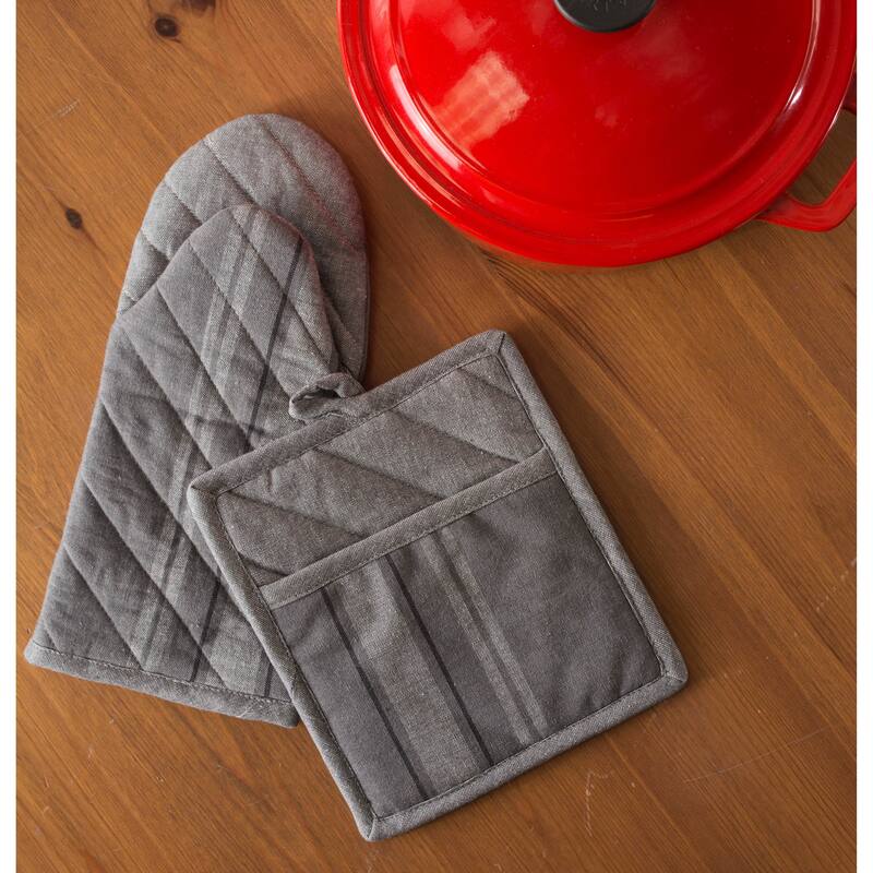 DII French Stripe Kitchen Potholder Set (Set of 2)