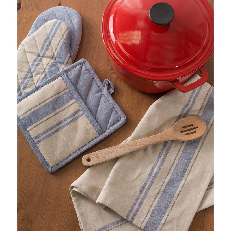 DII French Stripe Kitchen Potholder Set (Set of 2)