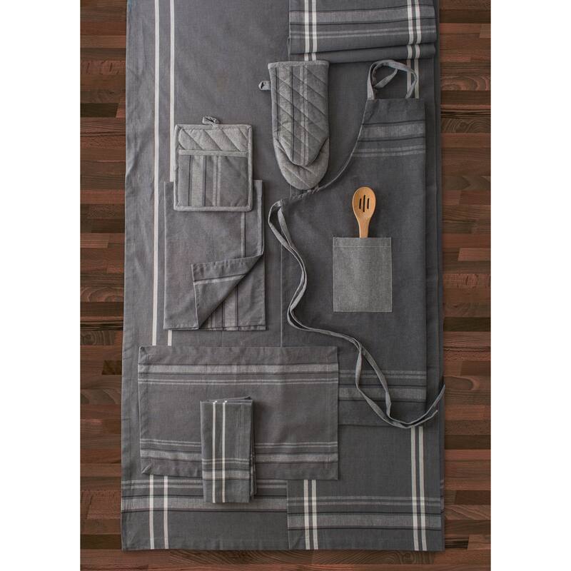 DII French Stripe Kitchen Potholder Set (Set of 2)
