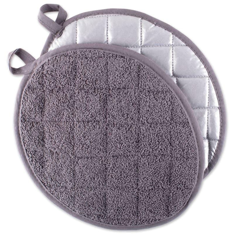 DII Oval Kitchen Potholder Set (Set of 2) - gray