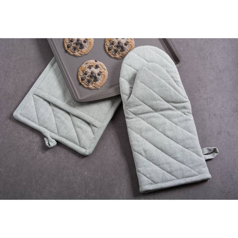 DII Solid Chambray Potholder Set (Set of 2)